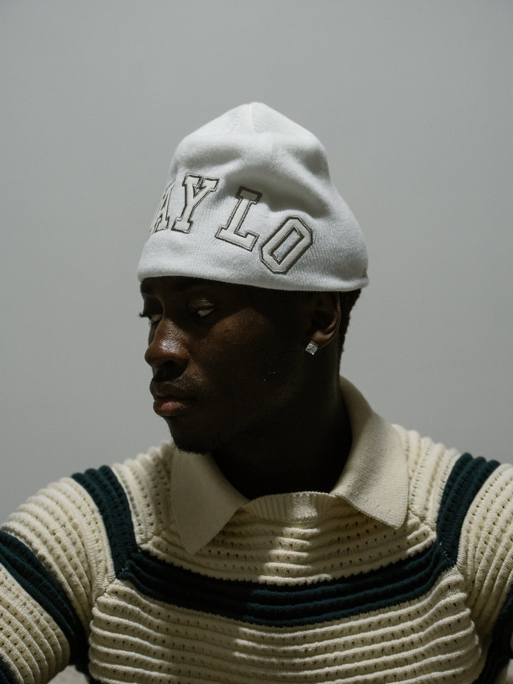 TWO.TONE BEANIE - WHITE