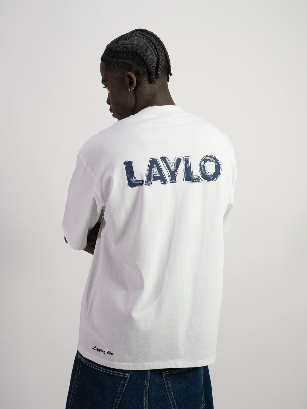 PAINTERS TEE - WHITE/NAVY