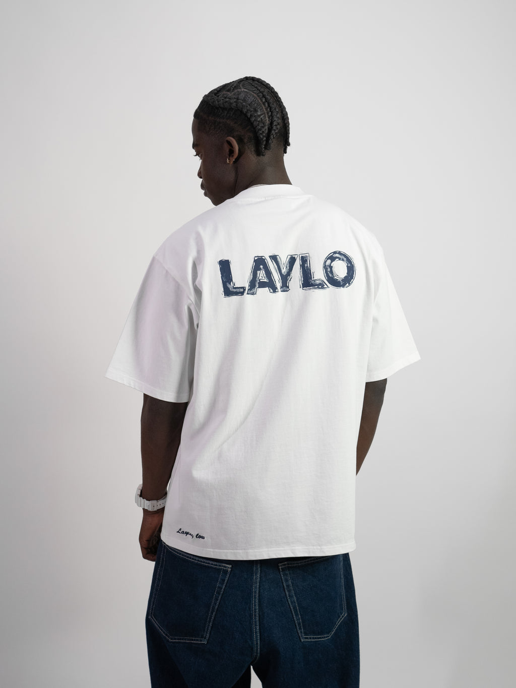 PAINTERS TEE - WHITE/NAVY