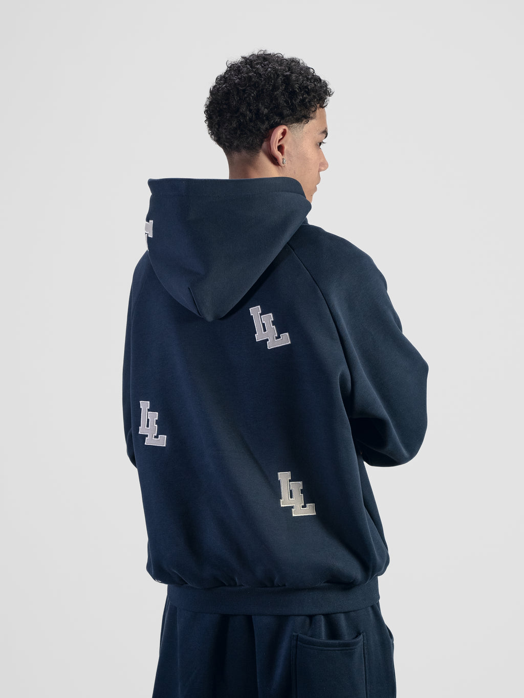 2L ZIP HOODIE - NAVY/GREY