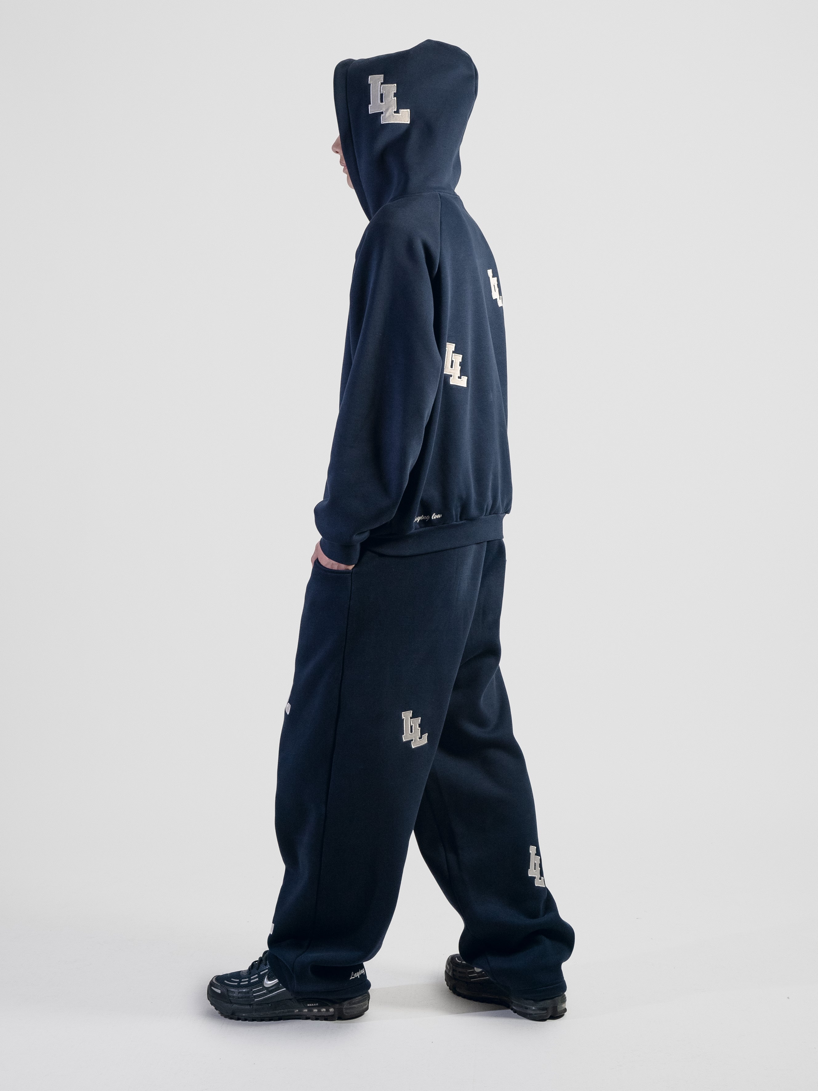 2L ZIP HOODIE - NAVY/GREY