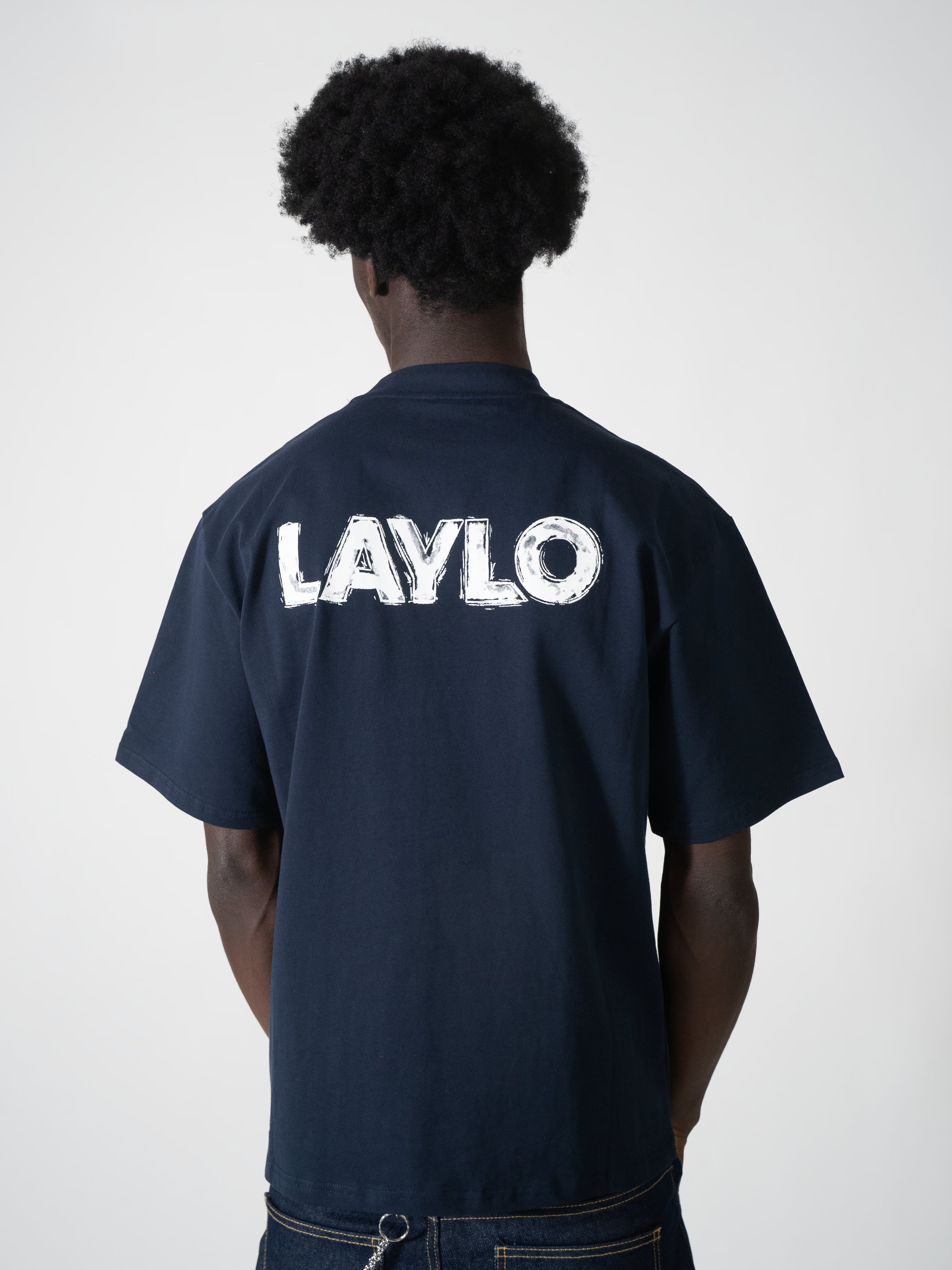PAINTERS TEE - NAVY/WHITE
