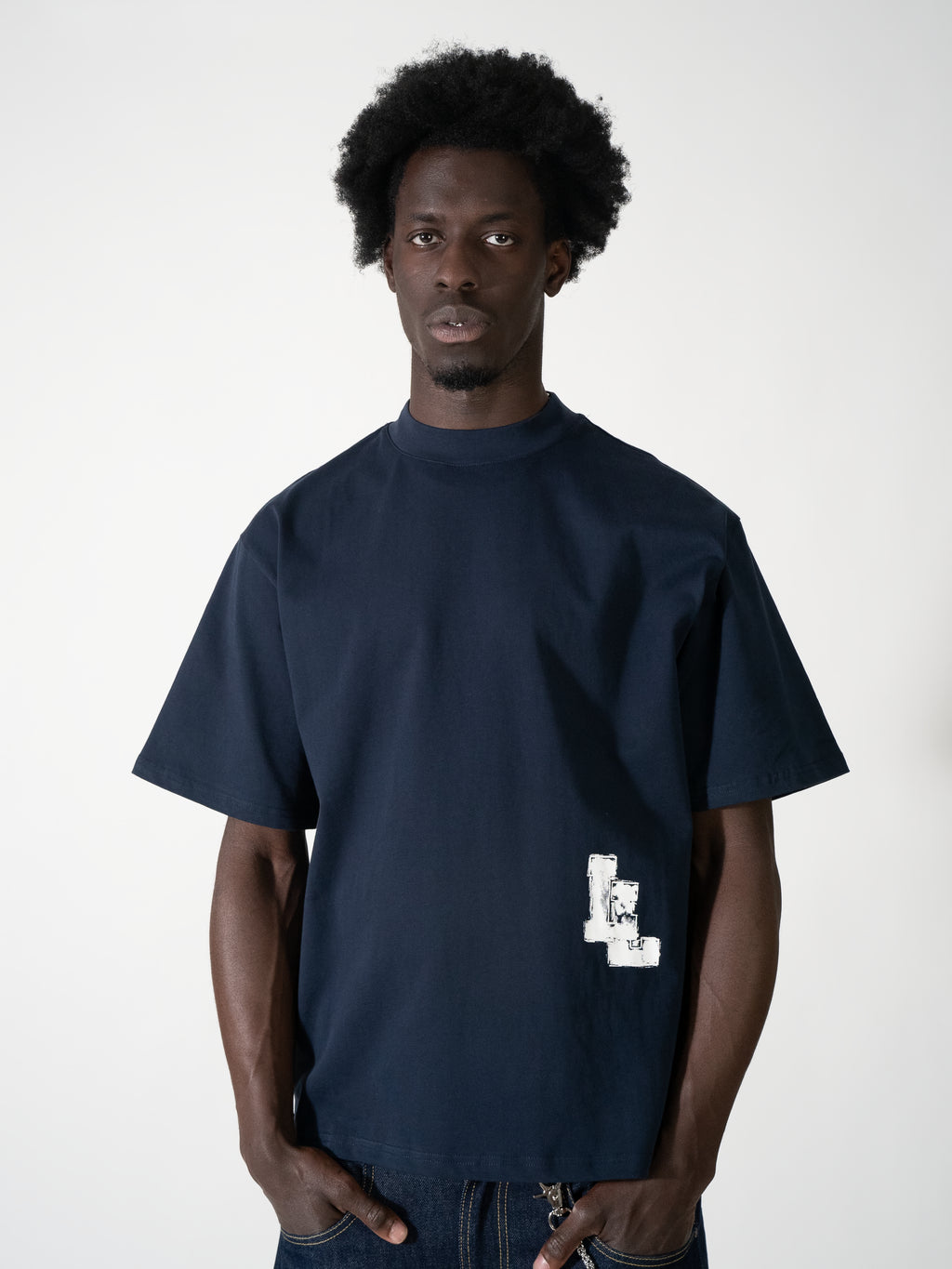 PAINTERS TEE - NAVY/WHITE