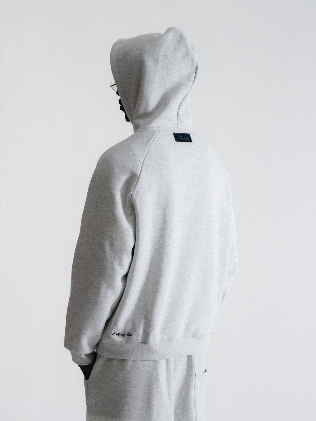 SIGNATURE HOODIE - LIGHT GREY/NAVY