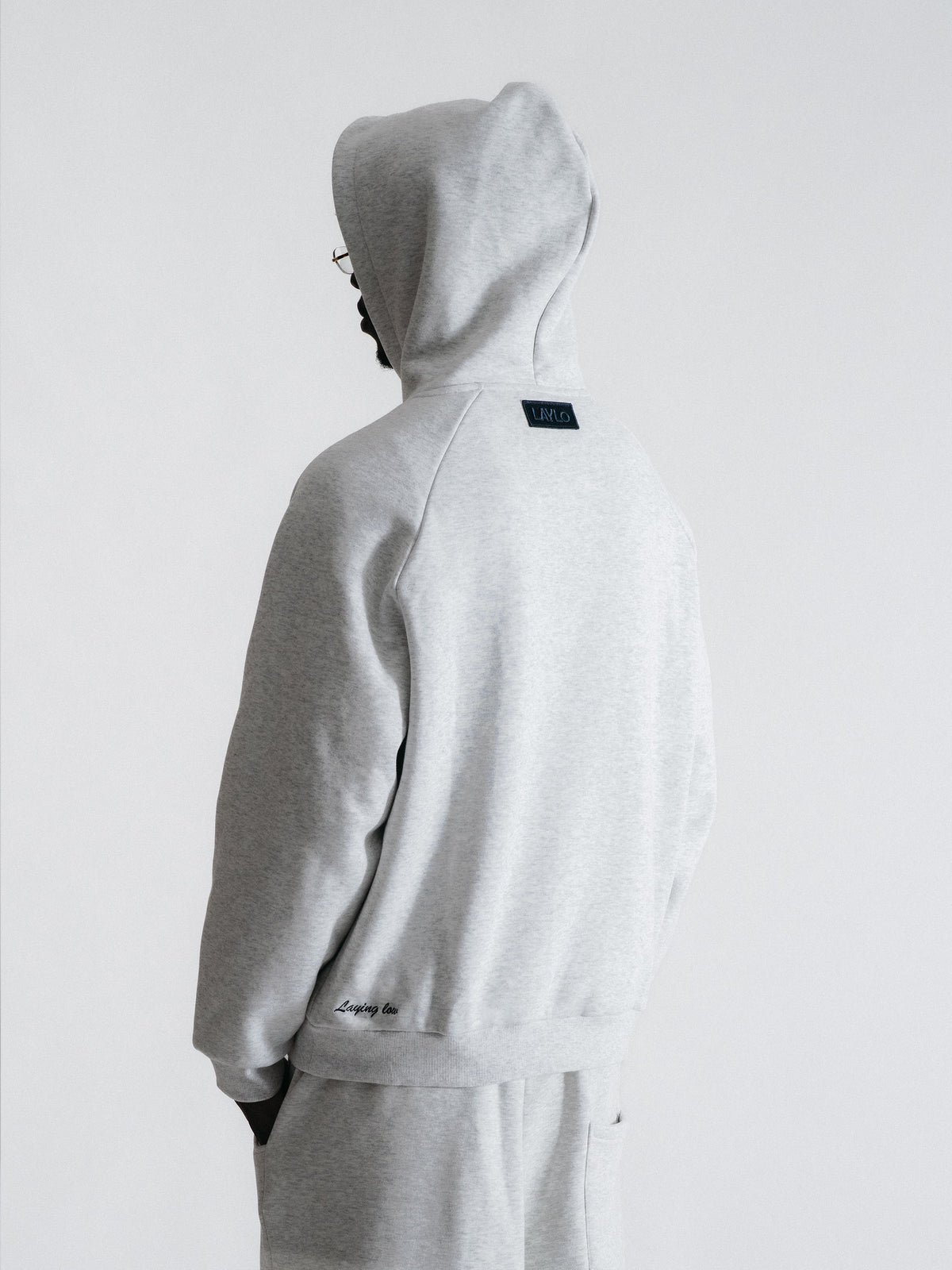 SIGNATURE HOODIE - LIGHT GREY/NAVY