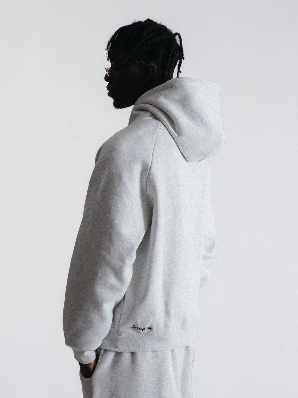 SIGNATURE HOODIE - LIGHT GREY/NAVY