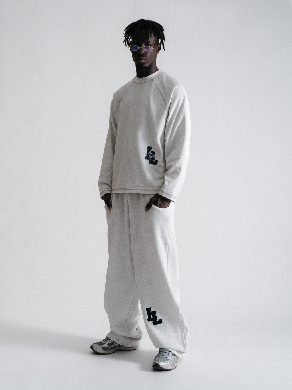 PAINTERS LONGSLEEVE - LIGHT GREY/NAVY