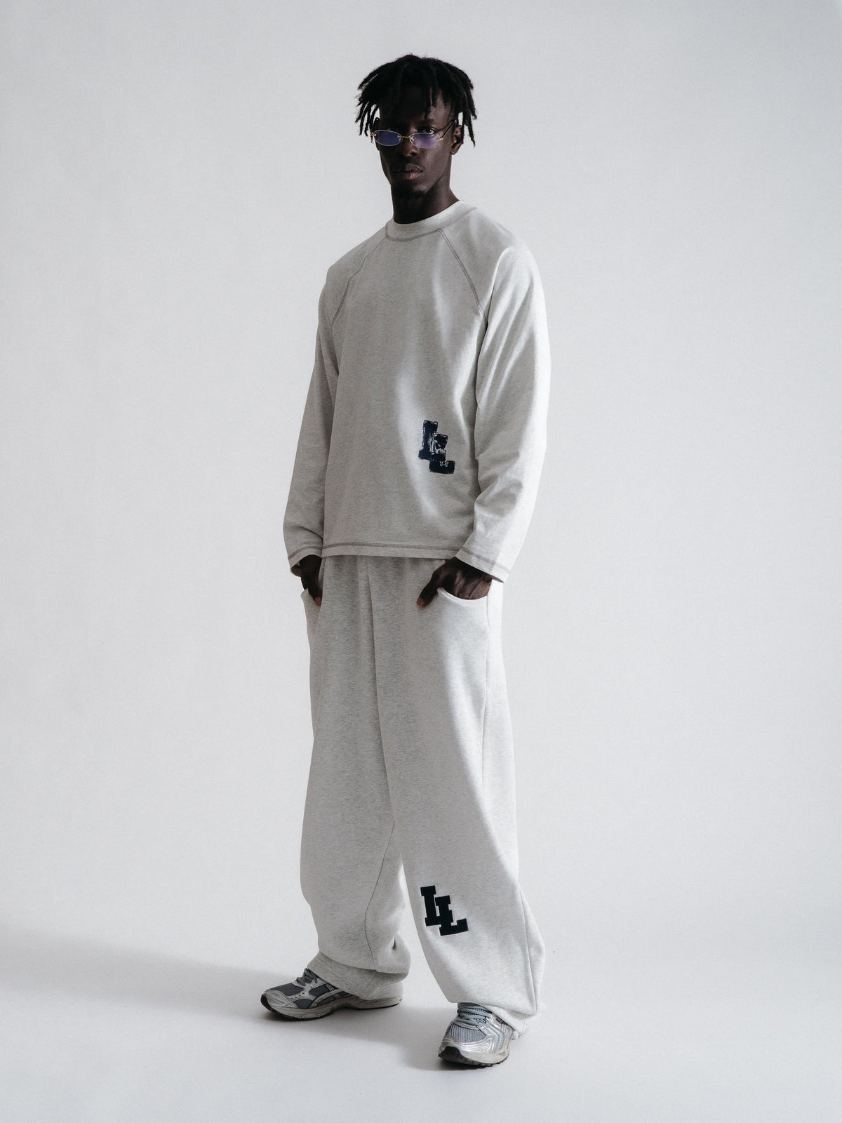 PAINTERS LONGSLEEVE - LIGHT GREY/NAVY