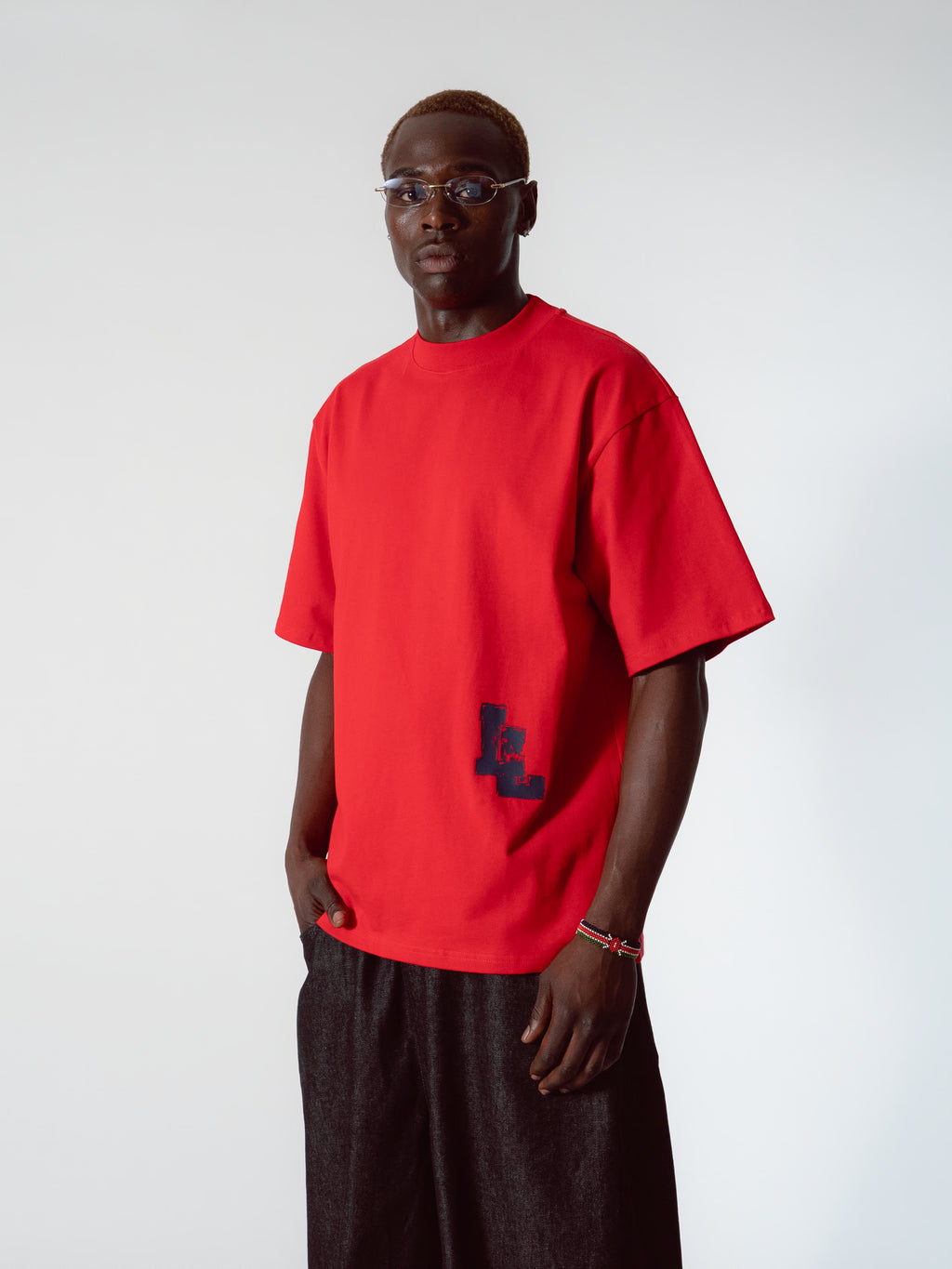PAINTERS TEE - RED/NAVY
