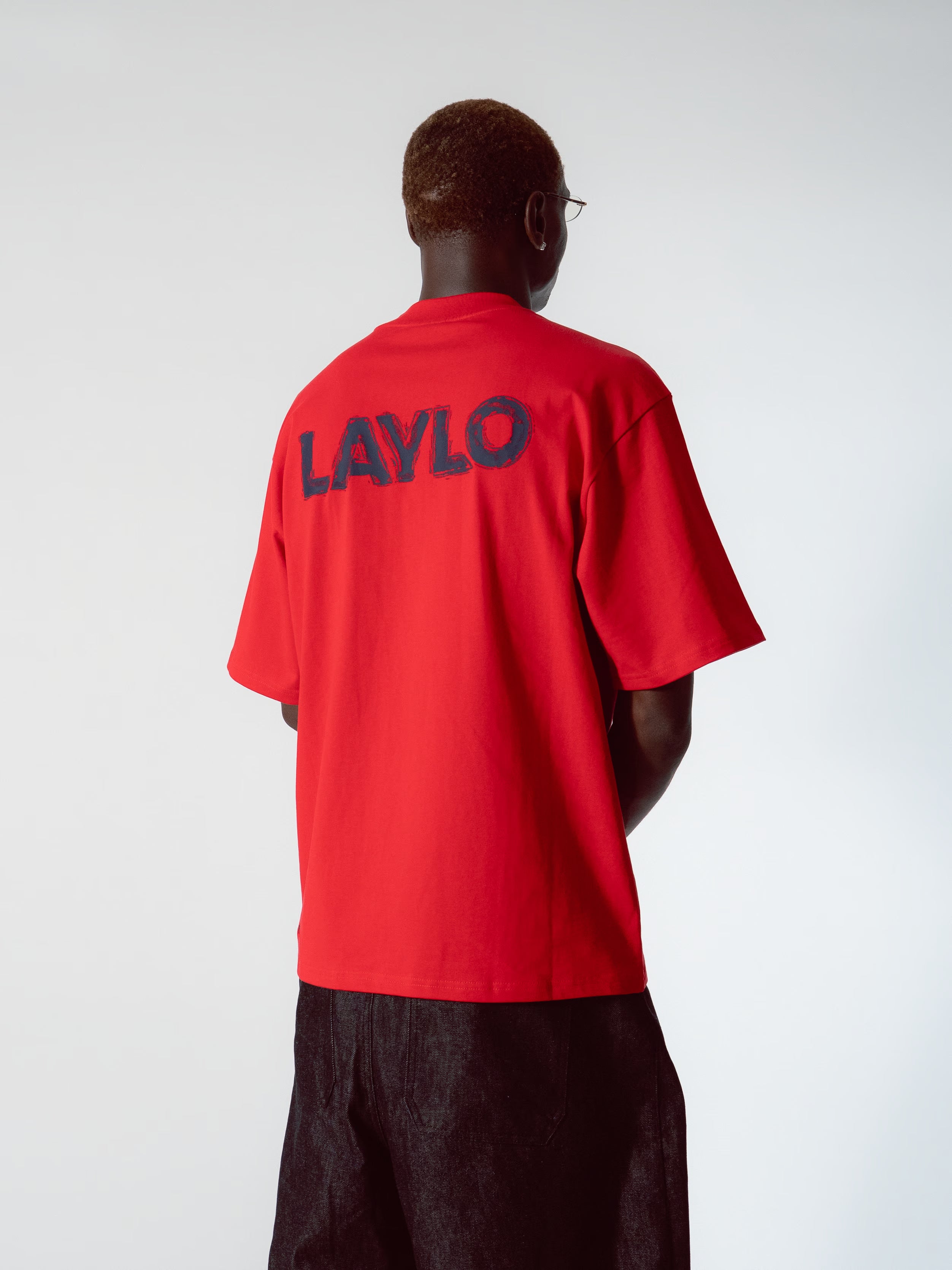 PAINTERS TEE - RED/NAVY