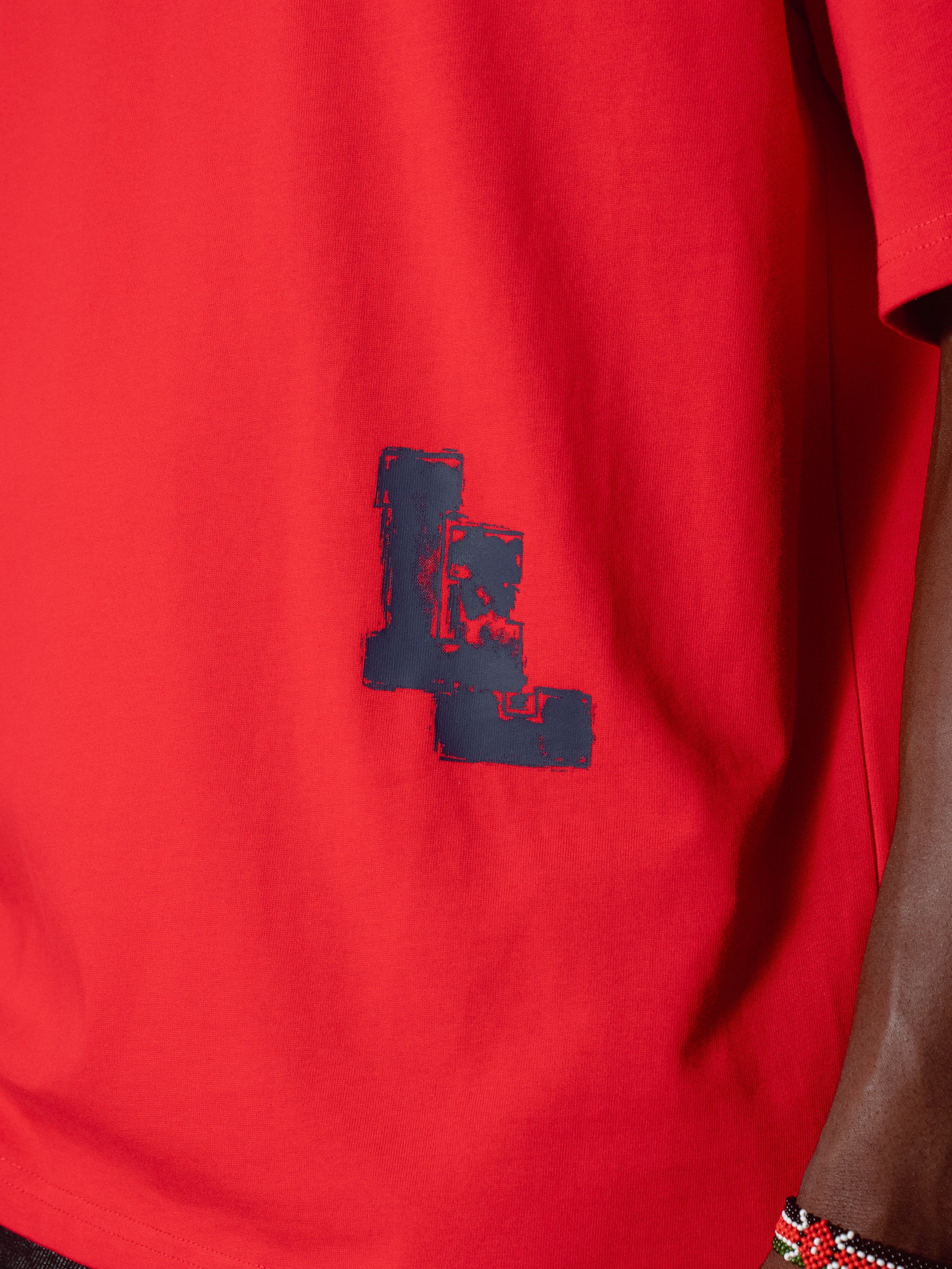 PAINTERS TEE - RED/NAVY