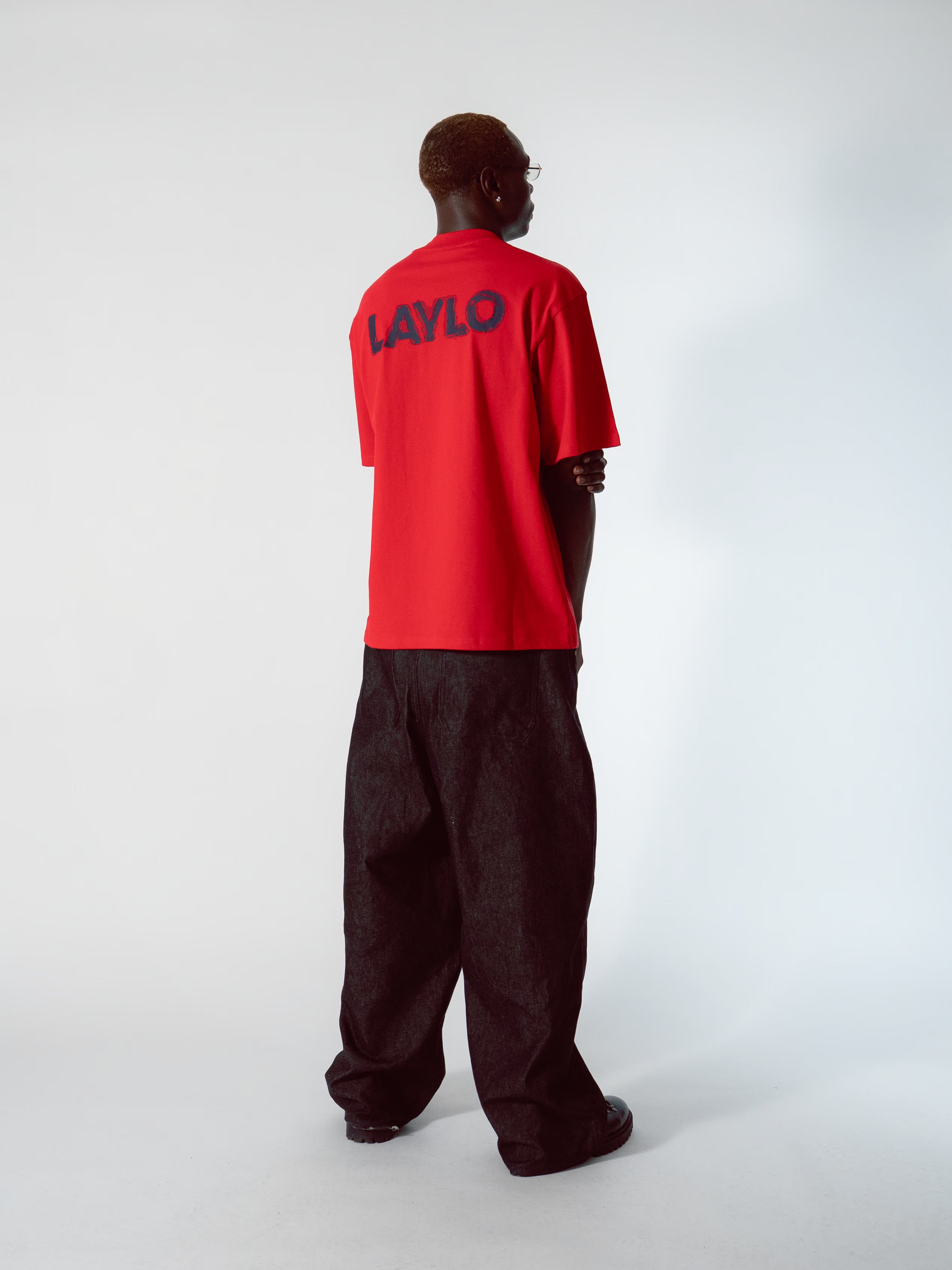 PAINTERS TEE - RED/NAVY