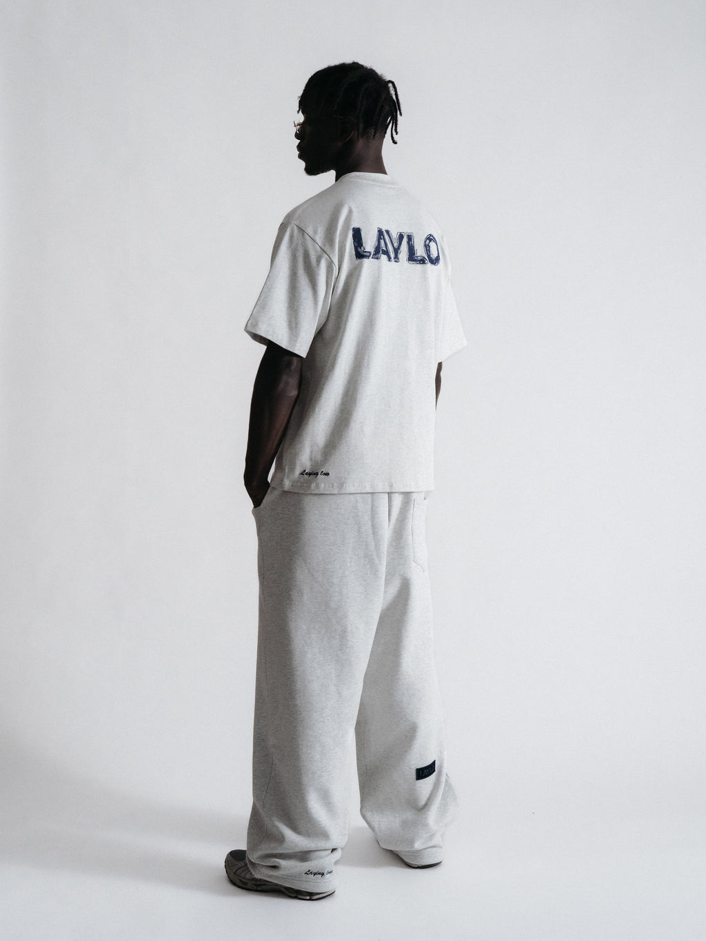 PAINTERS TEE - LIGHT GREY/NAVY