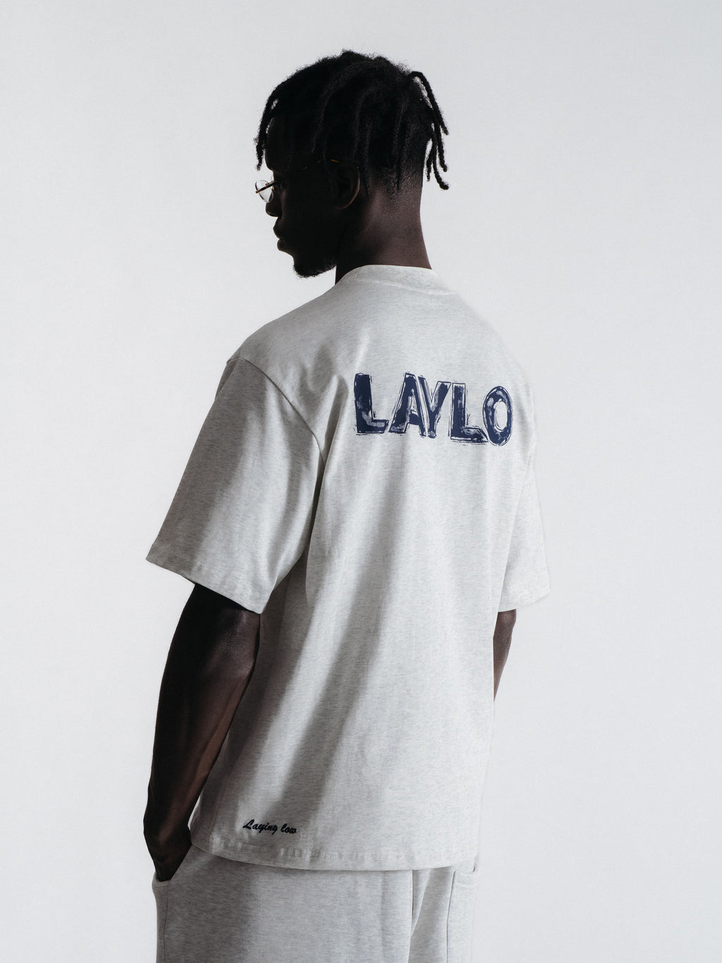 PAINTERS TEE - LIGHT GREY/NAVY