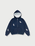 2L ZIP HOODIE - NAVY/GREY