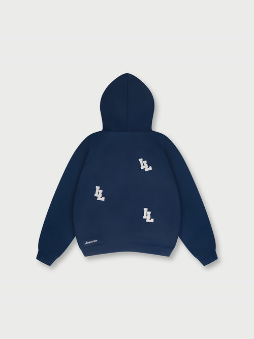 2L ZIP HOODIE - NAVY/GREY