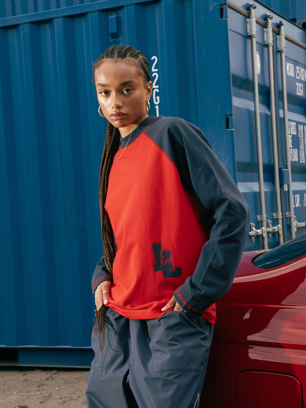 PAINTERS LONGSLEEVE - RED/NAVY